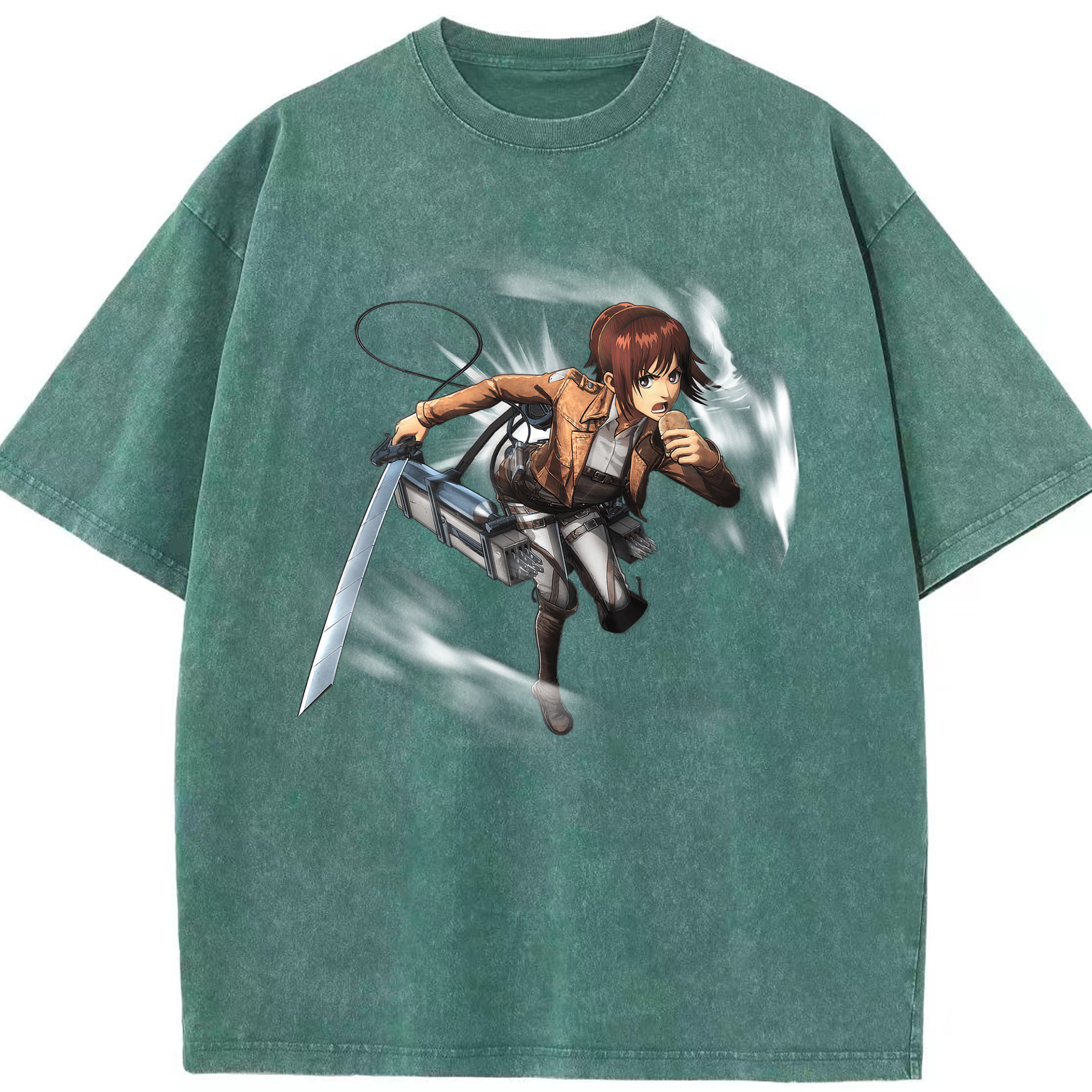 （画像用） 進撃の巨人 サシャ·ブラウス Attack on Titan Sasha Blaus 綿100% ヴィンテージ風 半袖Tシャツ（フロントプリント）